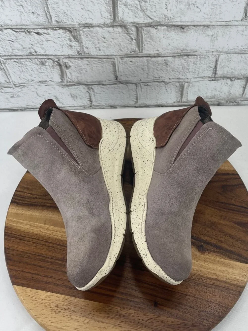 Bionica Womens 10 All Weather Oana Suede Slip Resistant Wedge Pull On Ankle Boot